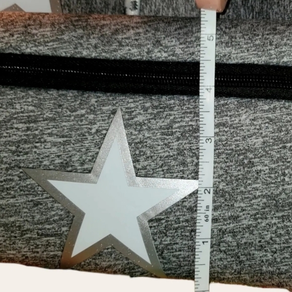 NEW DALLAS HILL Neoprene Tote Bag With Pouchette Grey With Star - Picture 7 of 11